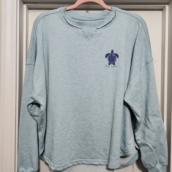 Simply Southern Teal Mandala Turtle Design Sweatshirt EUC - Picture 7 of 9